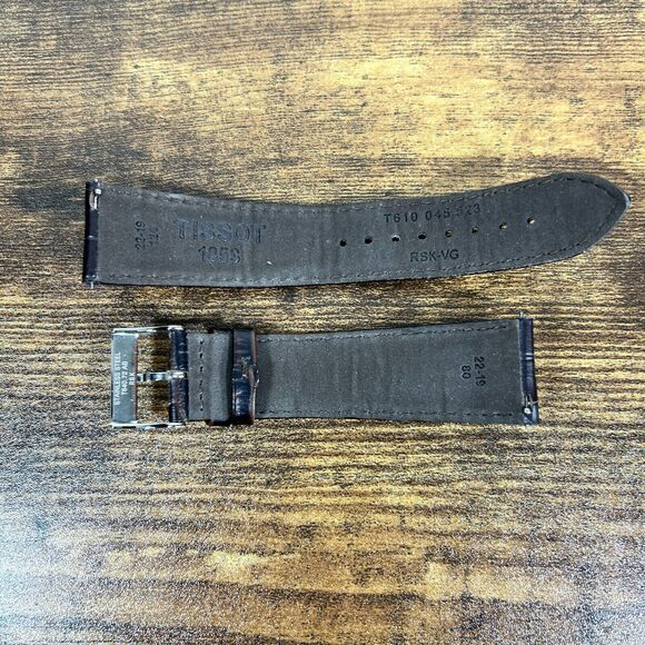 Original Tissot 22mm-19mm Brown Crocodile Band Strap Leather Watch - Picture 2 of 10
